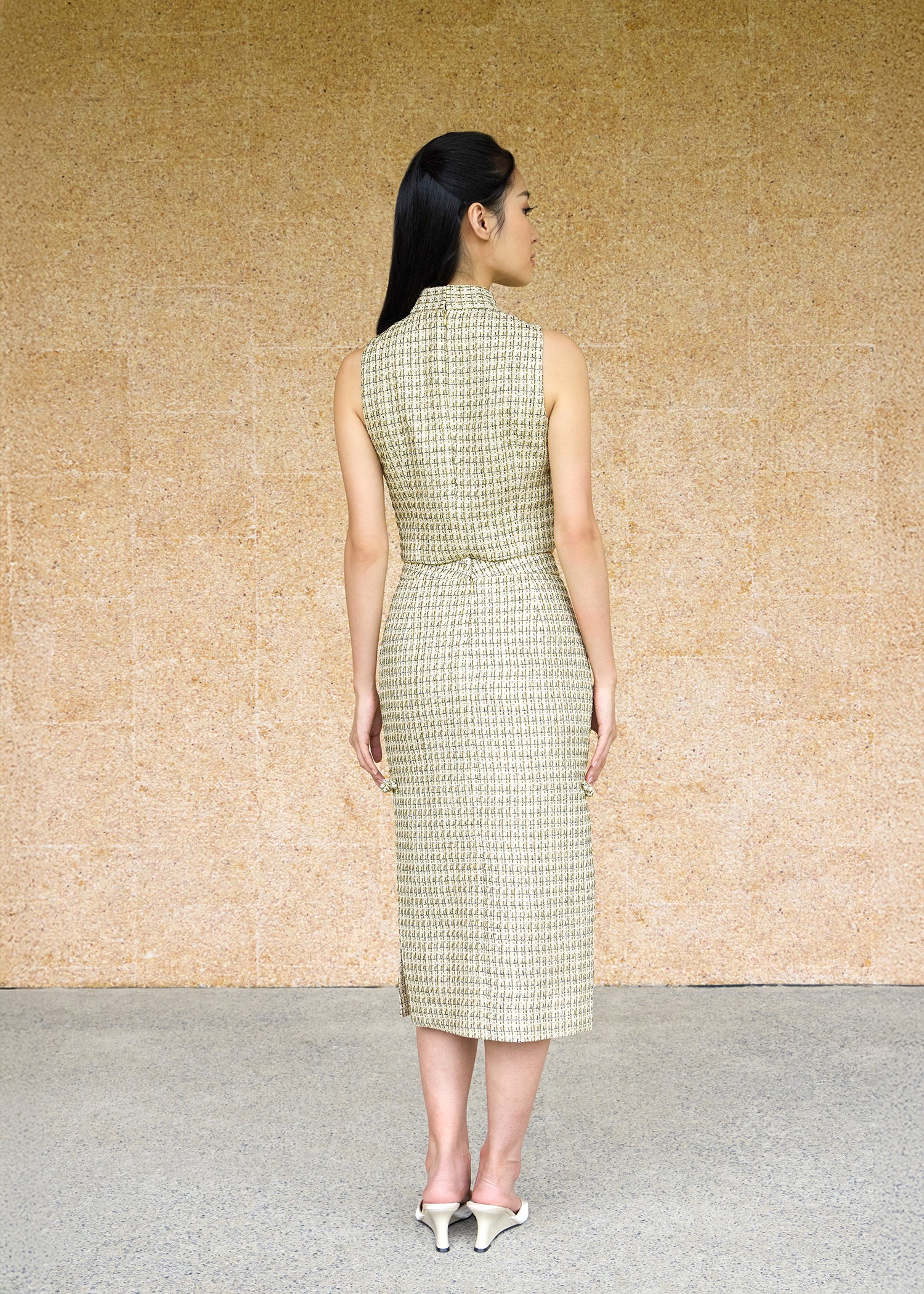 Tweed Qipao Top (Gold)