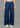 Wide Leg Pleated Denim Pants (Dark Blue)