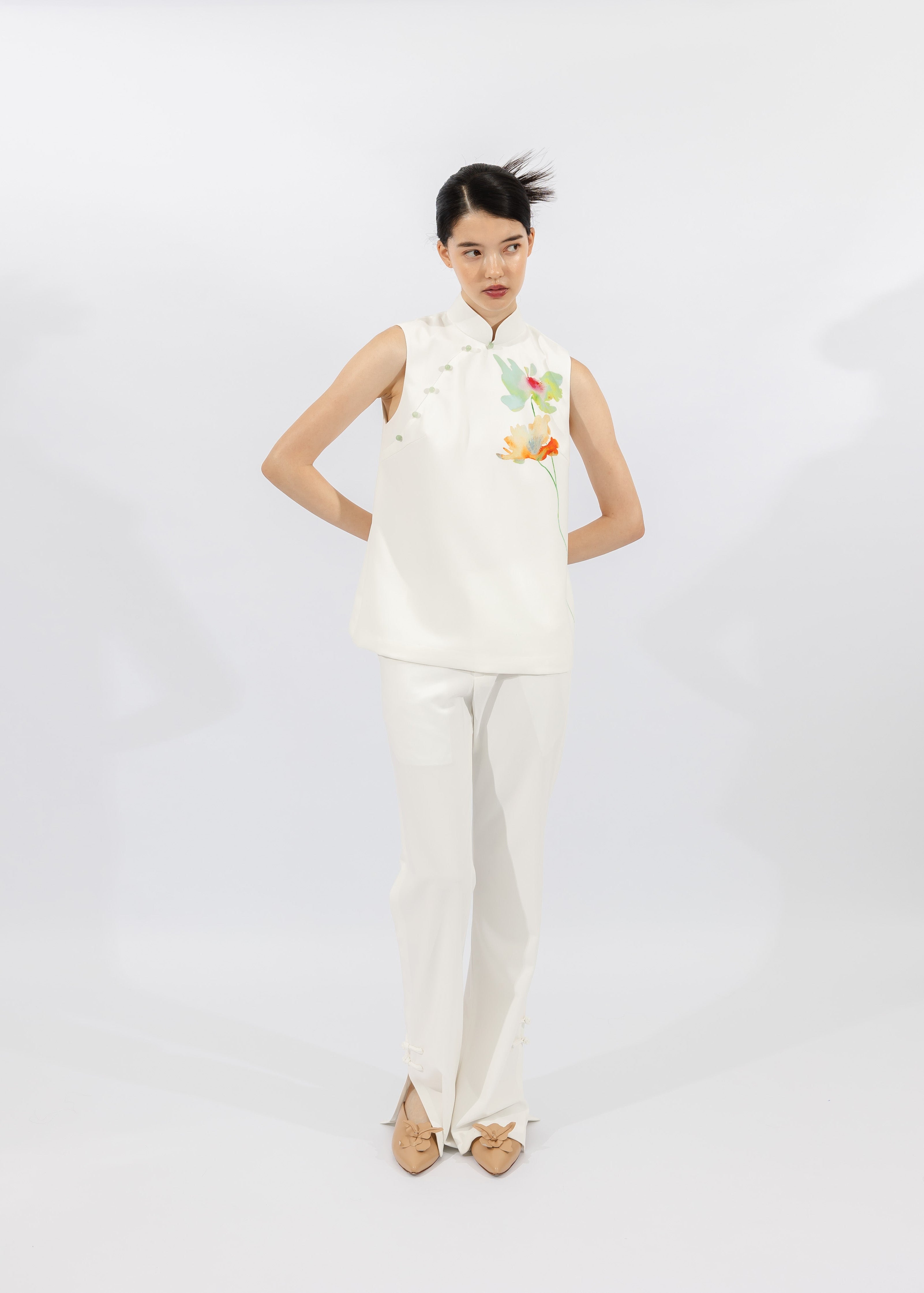 World of Ying x Qipology — Straight-Leg Pants (Ivory White)