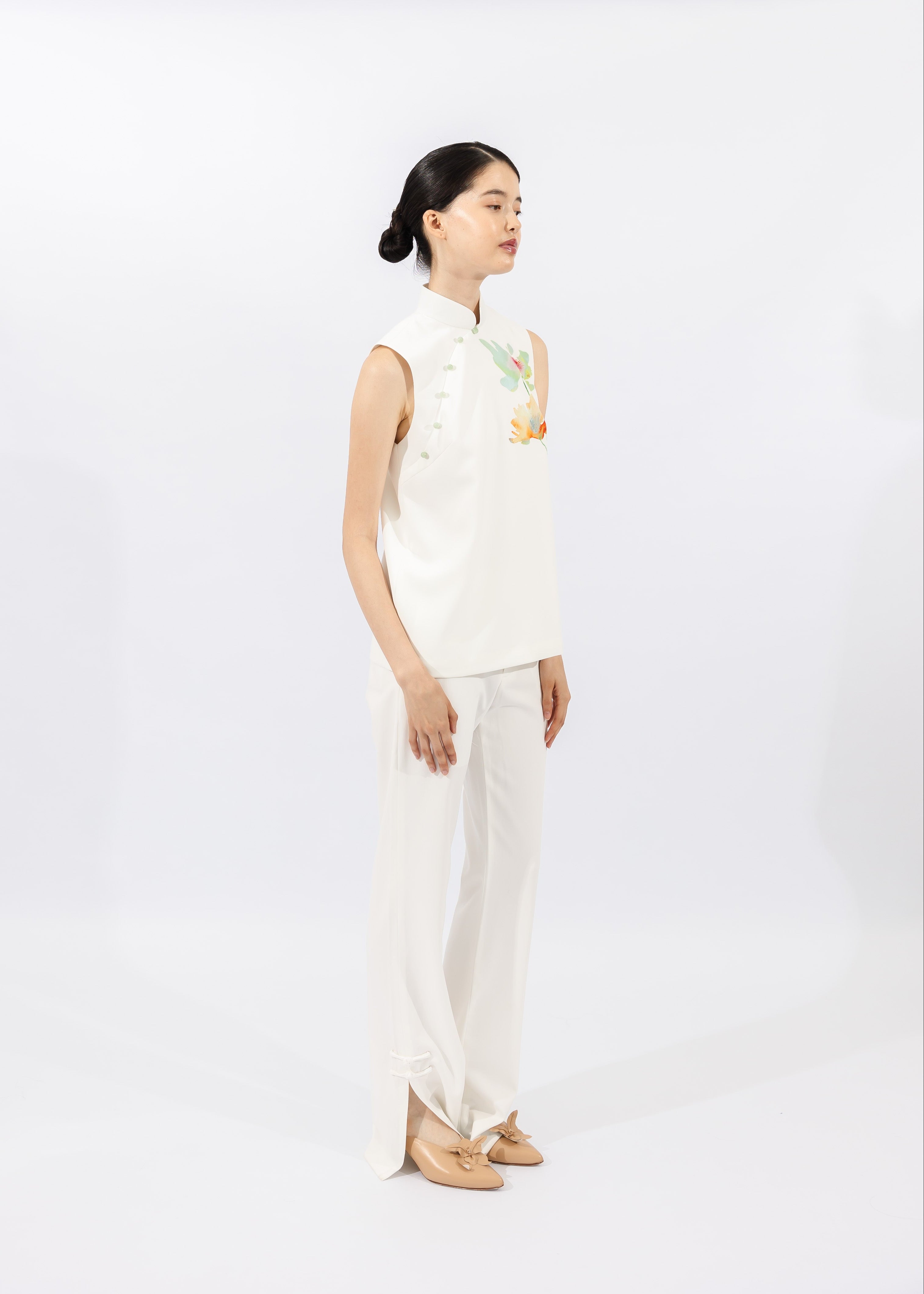 World of Ying x Qipology — Straight-Leg Pants (Ivory White)