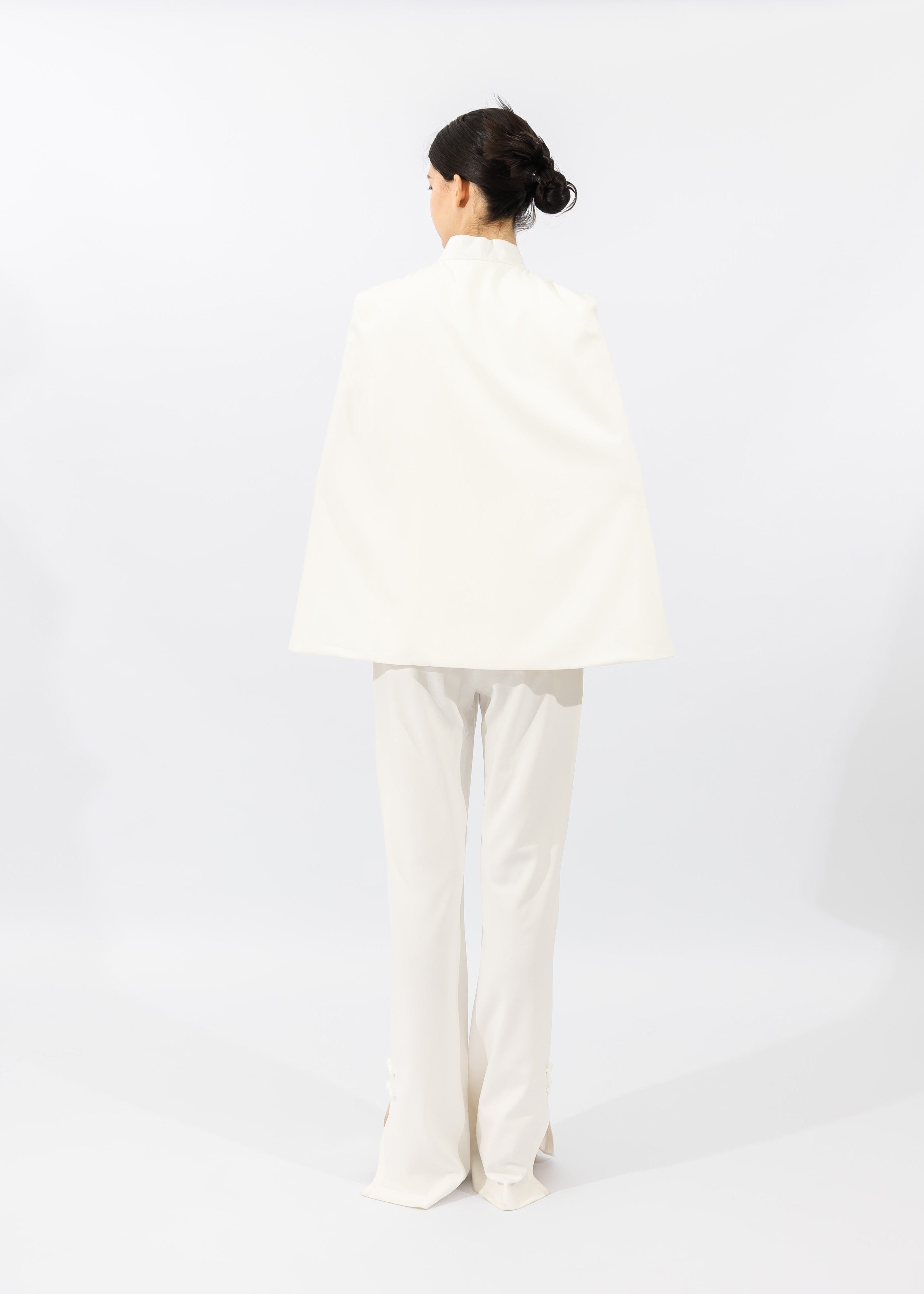 World of Ying x Qipology — Blazer Cape in Ivory White