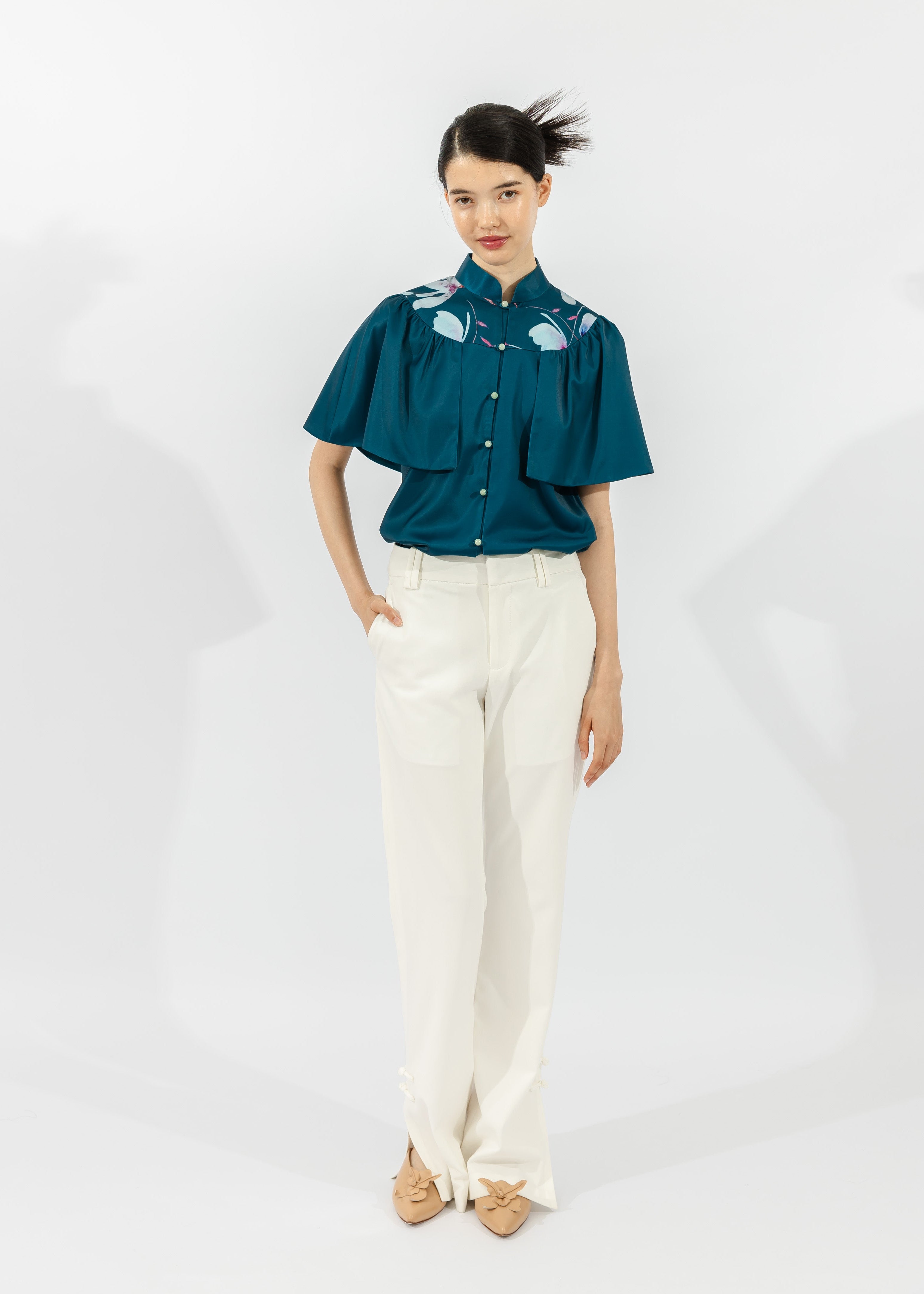 World of Ying x Qipology — Blue Cape Shirt