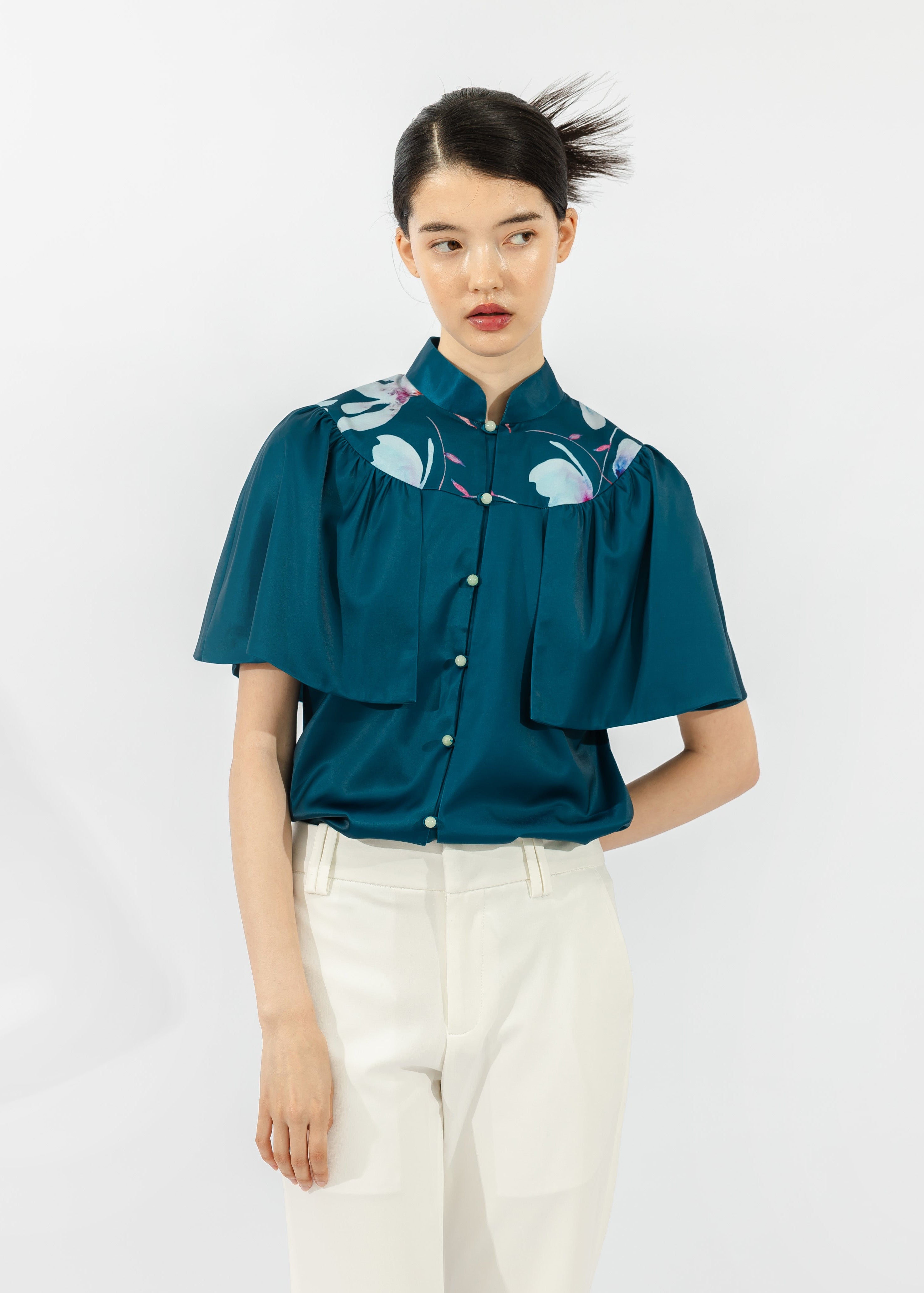 World of Ying x Qipology — Blue Cape Shirt