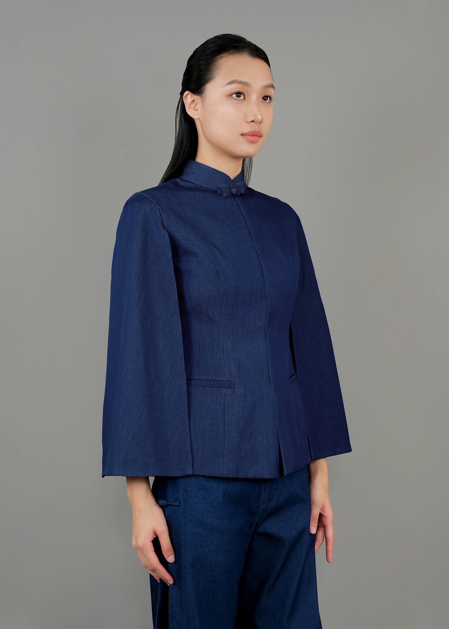 Denim Qipao Cape