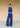 Wide Leg Pleated Denim Pants (Dark Blue)