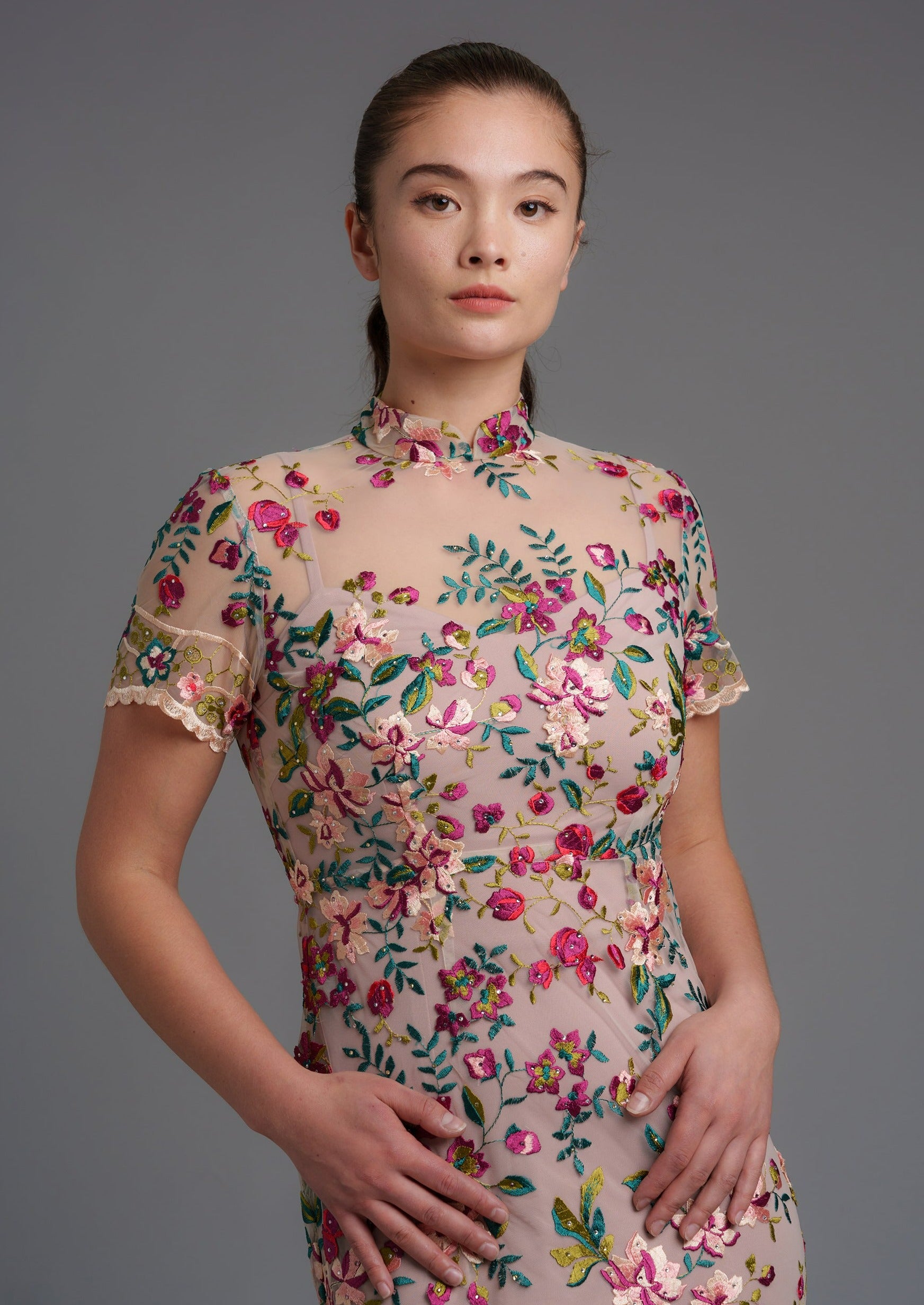 Lotus 短袖旗袍禮服<br>