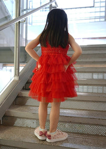 Kid's Tulle Qipao (Red)