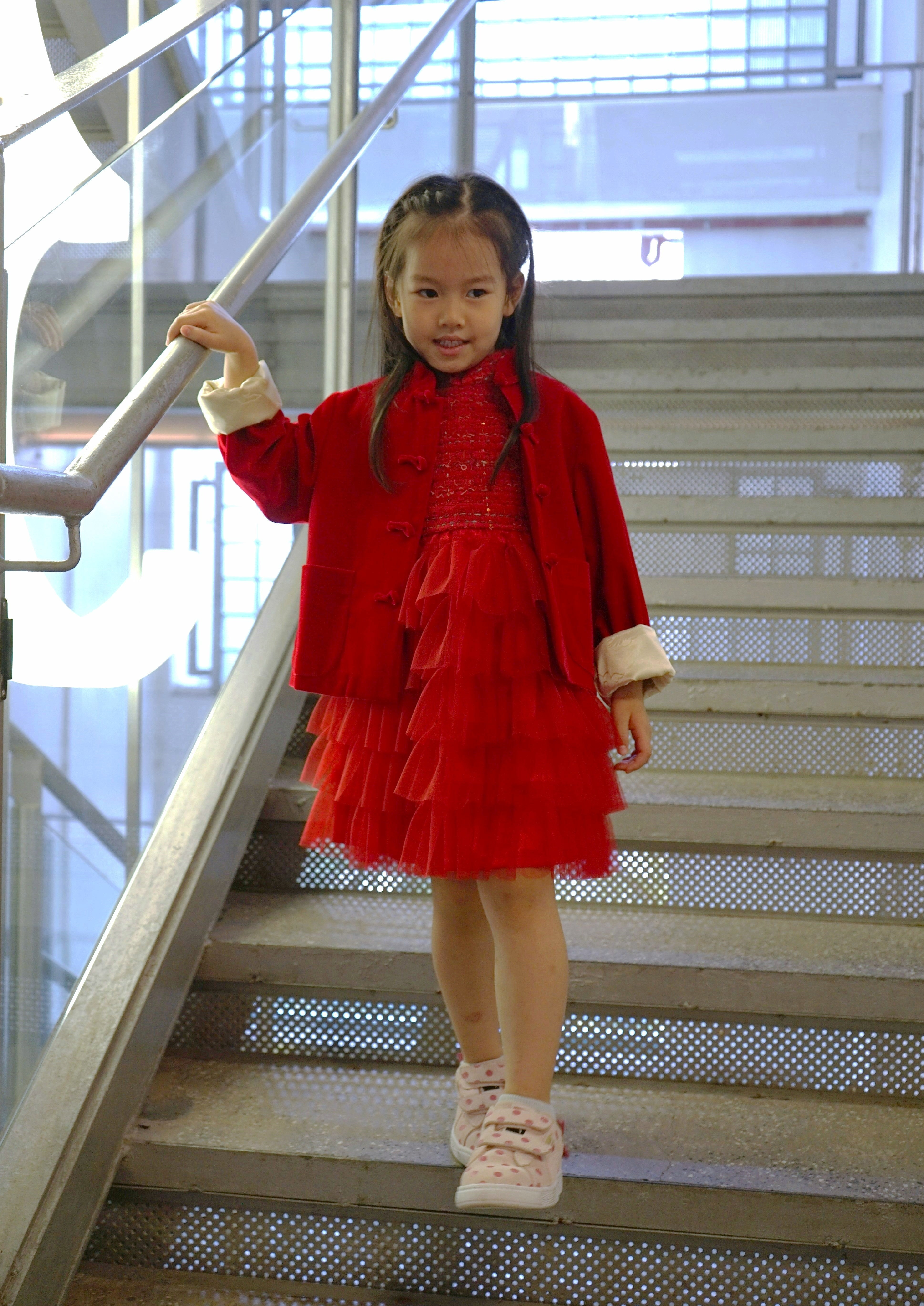 Kid's Tulle Qipao (Red)