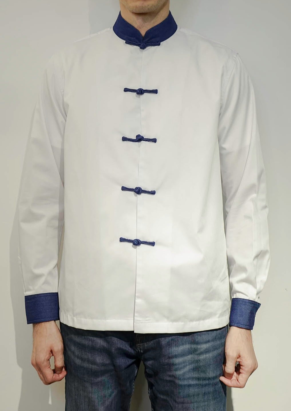 Men's Bicolor Tang Shirt (White/ Denim)