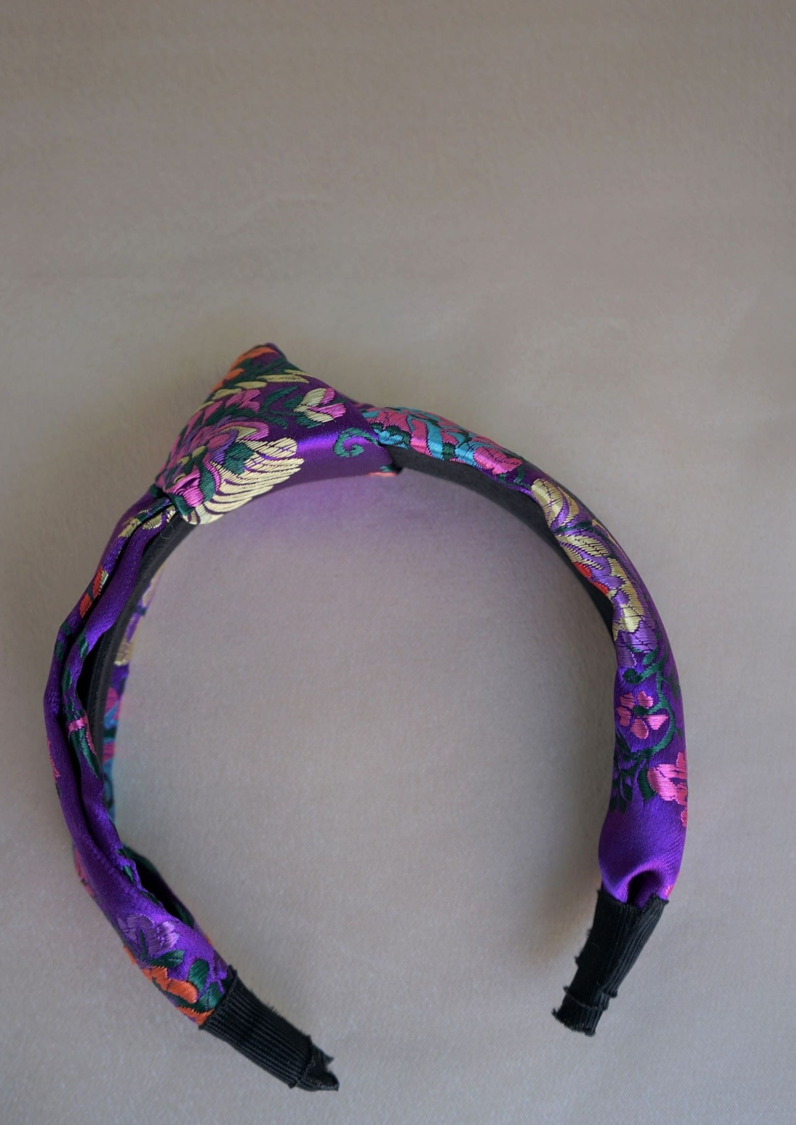 Oriental Twist Brocade Headband (Purple)