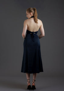 Midi Skirt with Frog buttons (Navy Blue)