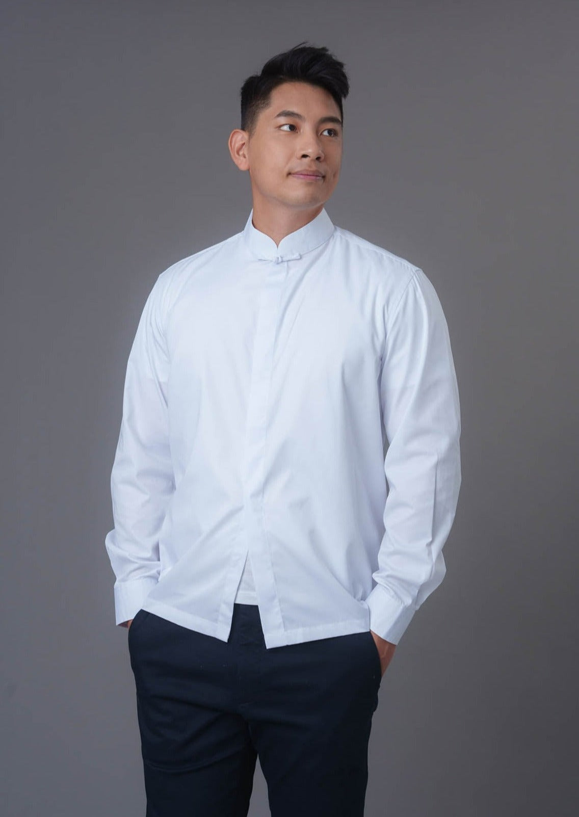 Men's Formal Tang Shirt w Frog Button