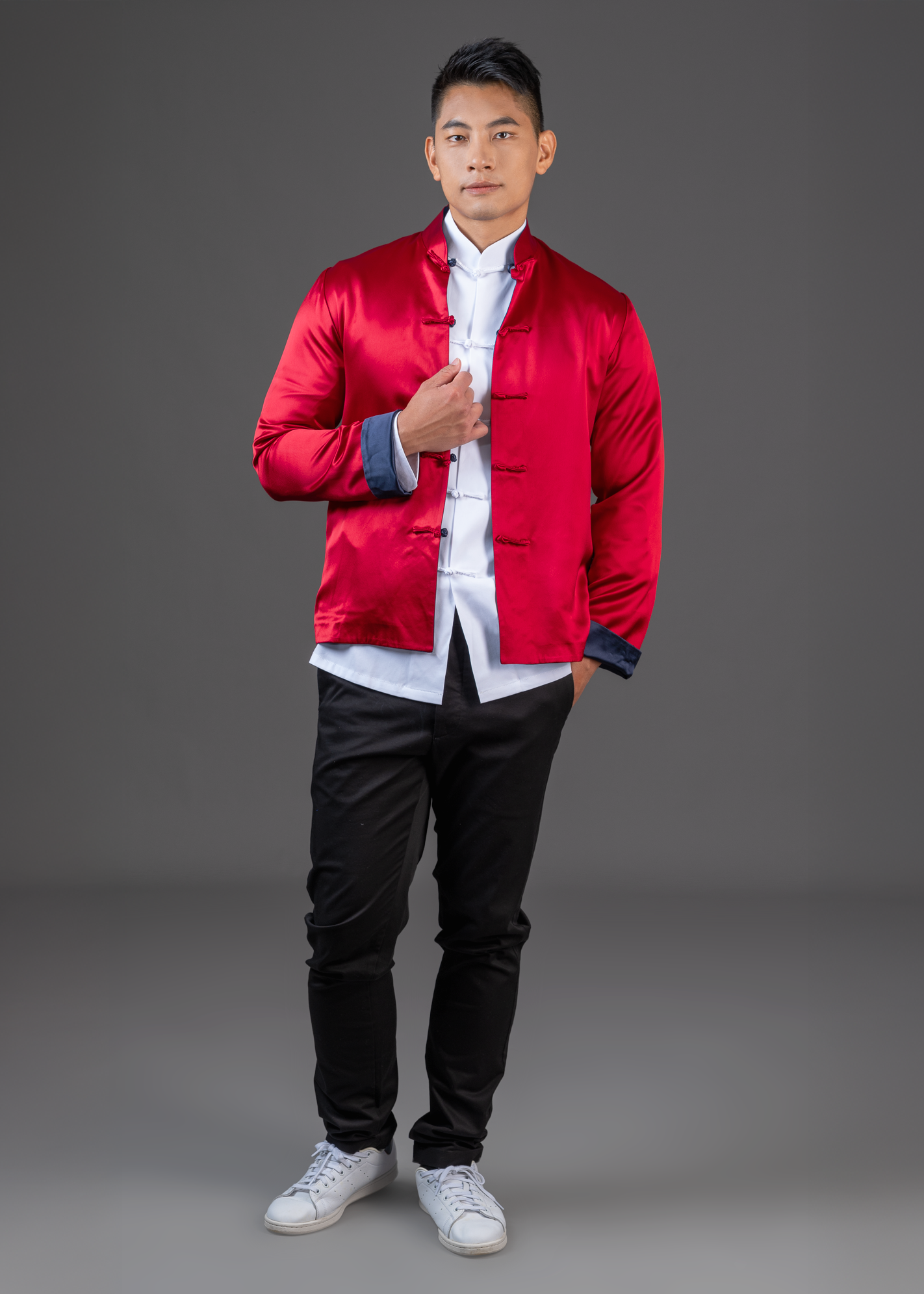 Unisex Reversible Tang Jacket (Dark Blue/ Red)