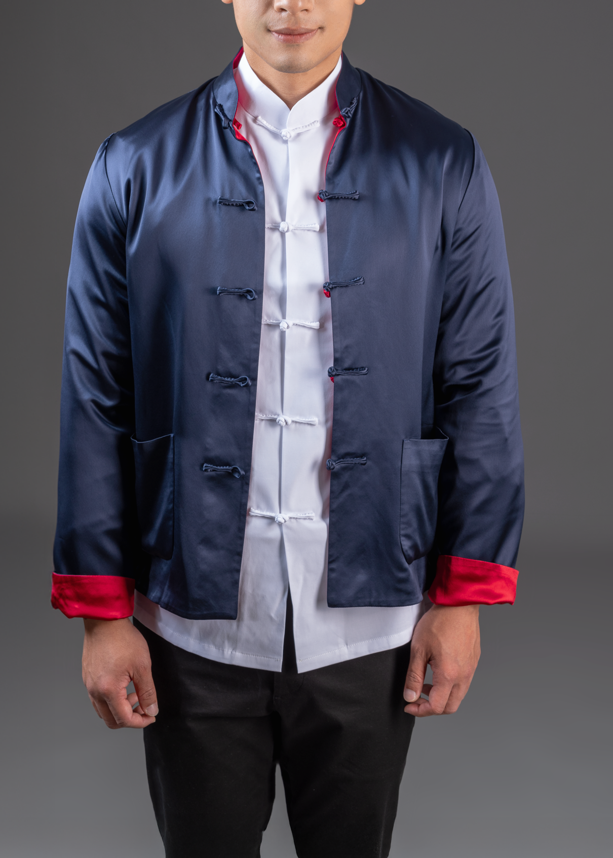 Unisex Reversible Tang Jacket (Dark Blue/ Red)