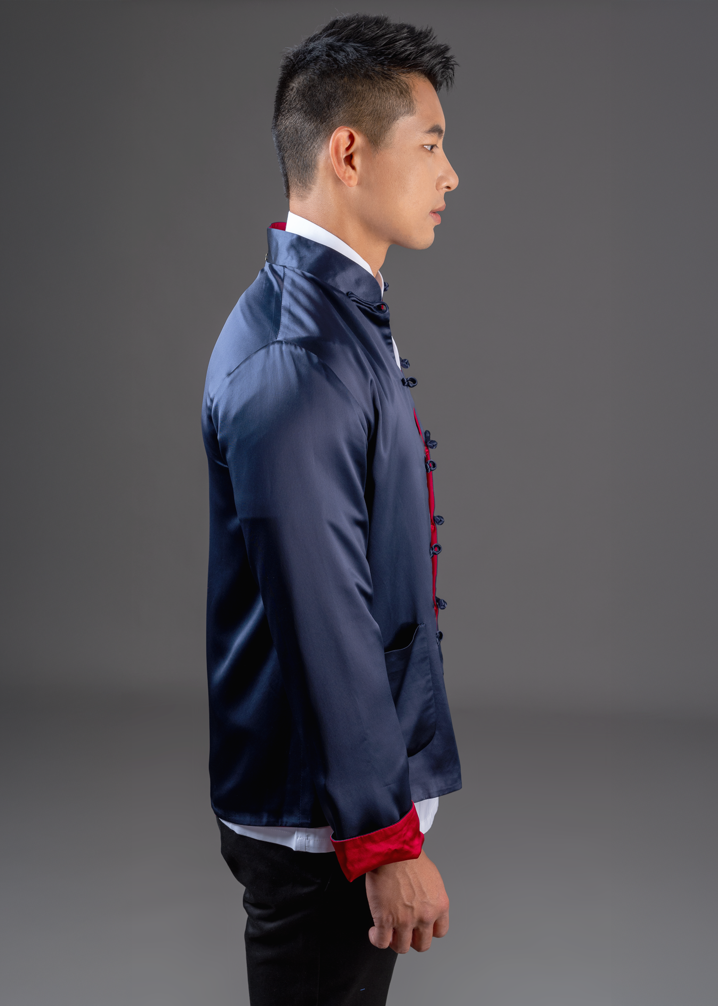 Unisex Reversible Tang Jacket (Dark Blue/ Red)