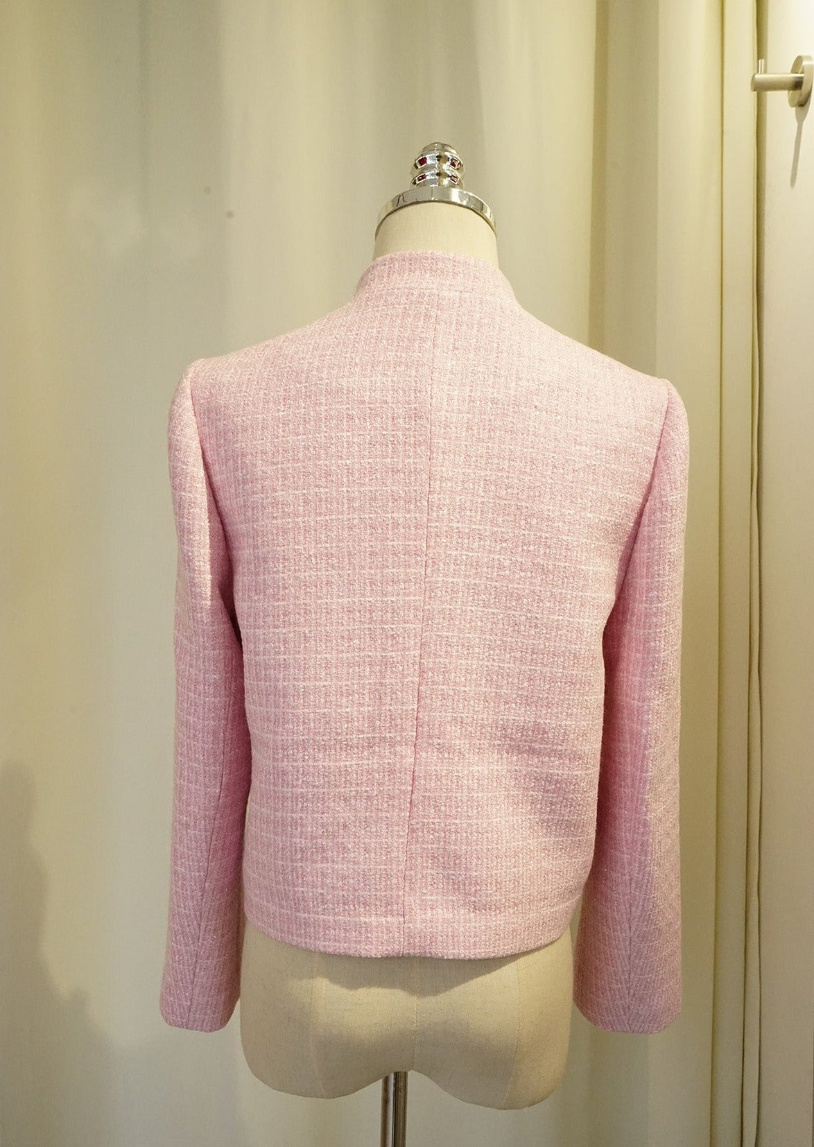 Cropped Tweed Tang Jacket (Sparkly Pink)
