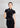 Short Sleeves Velvet Qipao Top (Black)