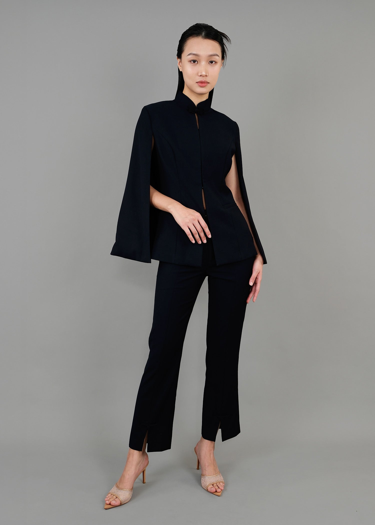 Qipao Cape Blazer (Midnight Blue)