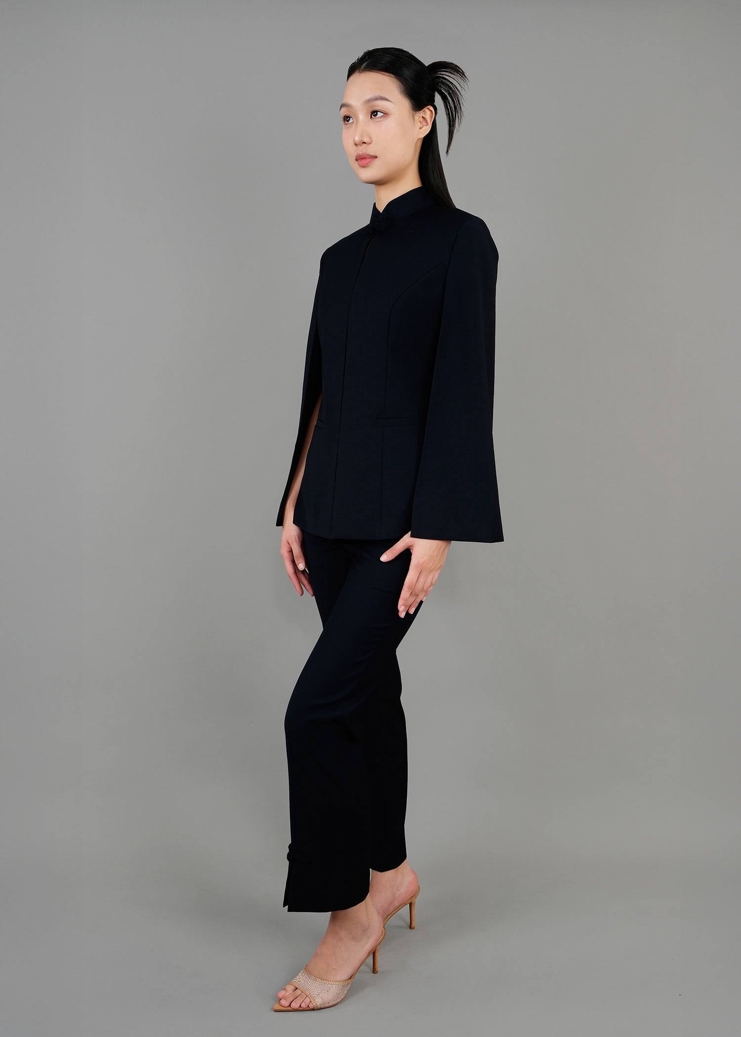 Qipao Cape Blazer (Midnight Blue)