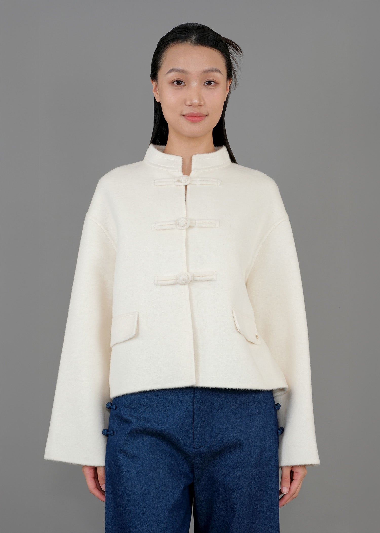 短款唐裝外套 (香草白色)