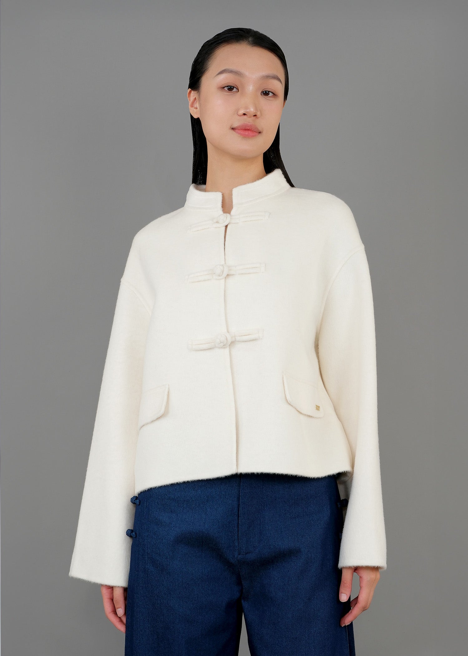 短款唐裝外套 (香草白色)