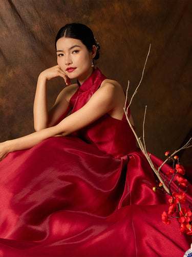 qipao evening dress Xijiayin Red Trailing Cheongsam main image 0