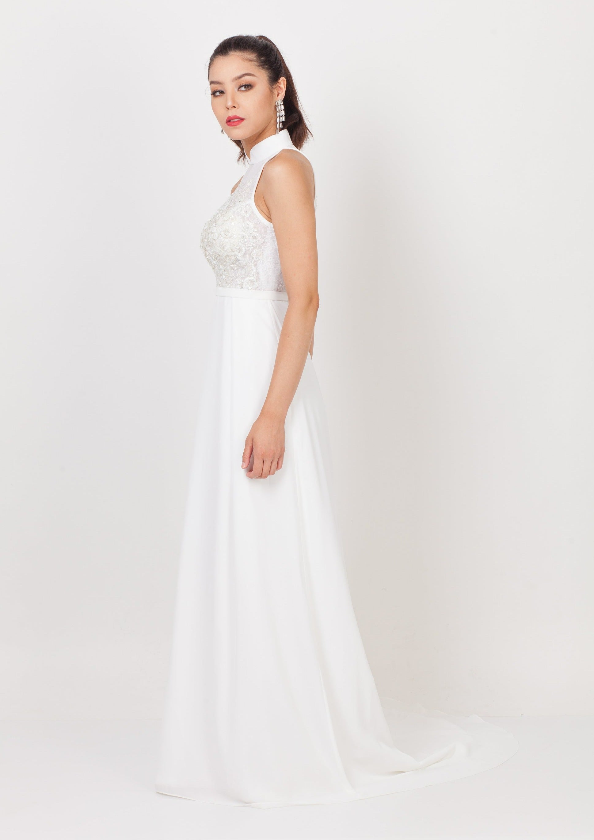 Qipology Hand Embroidered Bridal Qipao Gown