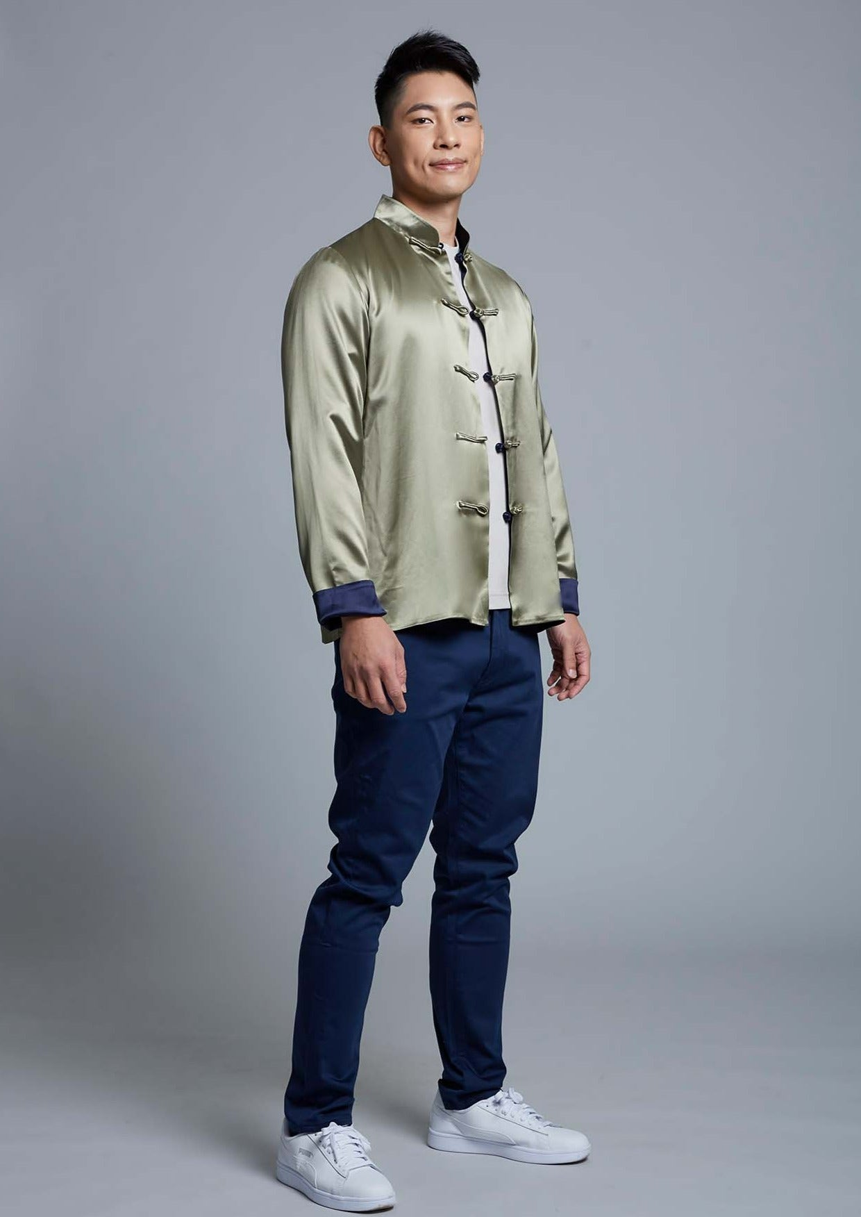 Men's Reversible Tang Jacket (Navy/ Dark Olive)
