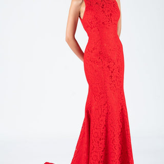 Qipology Halter Lace Bridal Qipao 