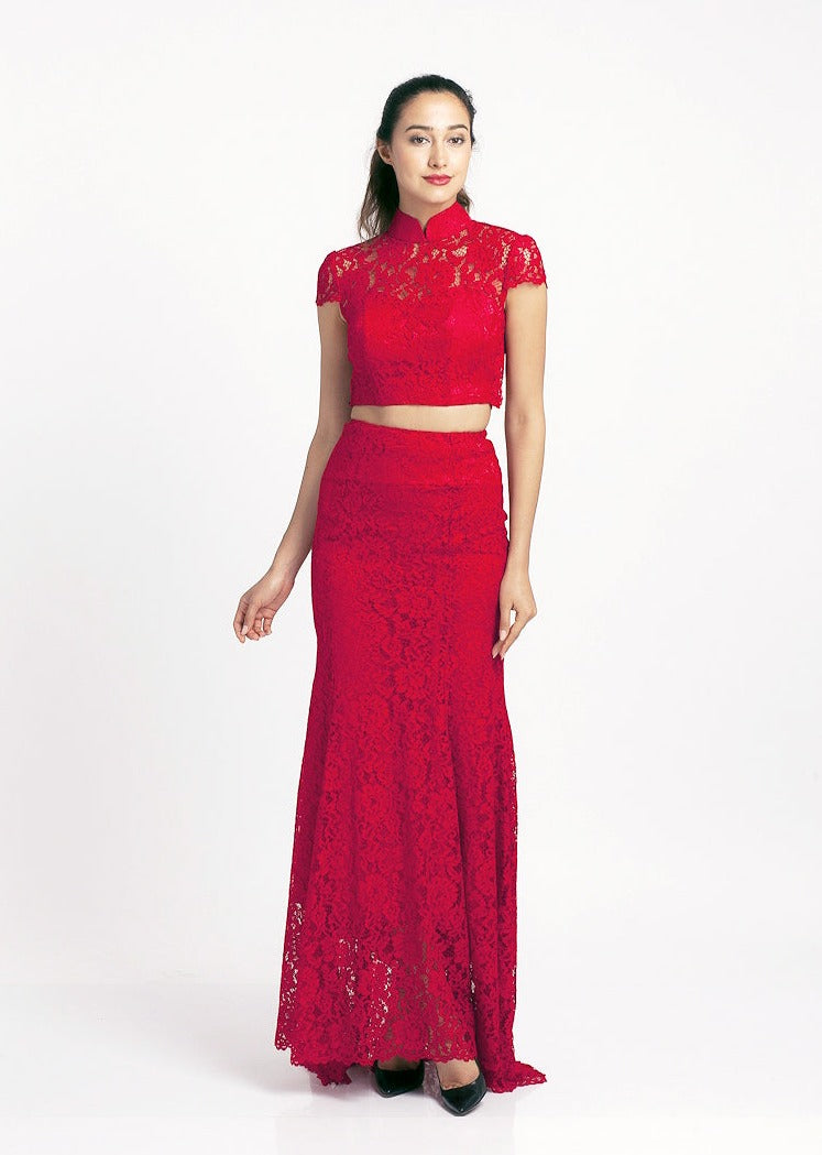 Qipology Two Piece Qipao Gown Mermaid Silhouette