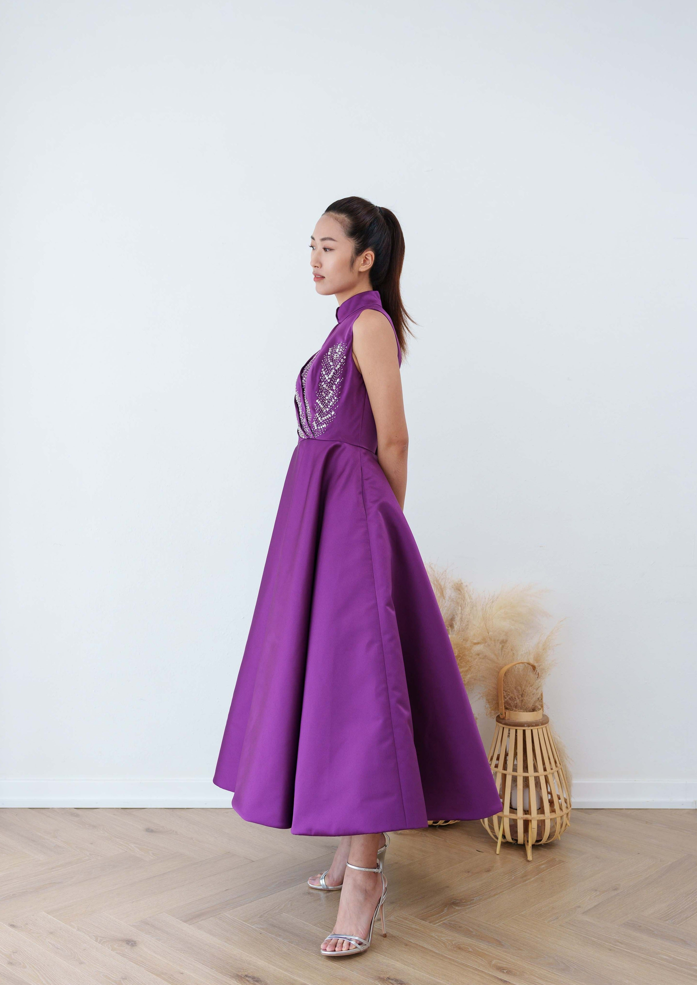 紫藤綴飾公主迷笛旗袍